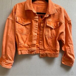 Studio Orange Cropped Denim Jacket Sz 4